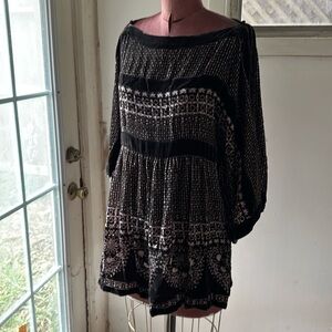 BCBG MAXAZRIA dress M black burnout and mauve/ pink mini